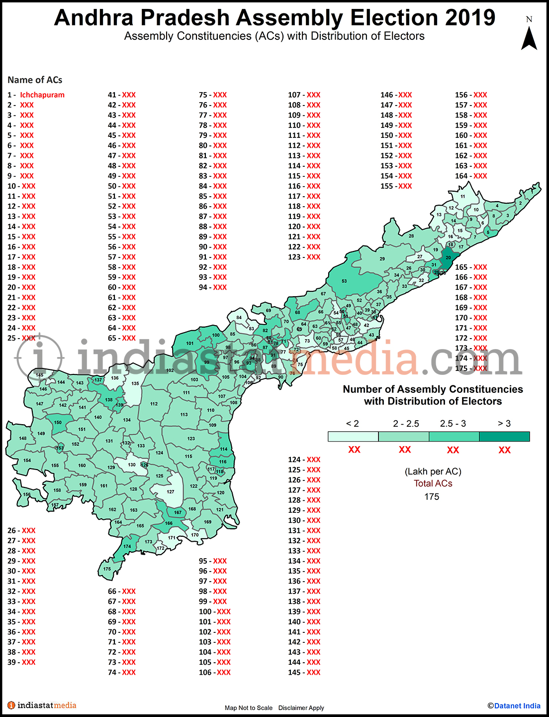 Assembly Constituencies (ACs) with Distribution of Electors in Andhra Pradesh (Assembly Election - 2019)