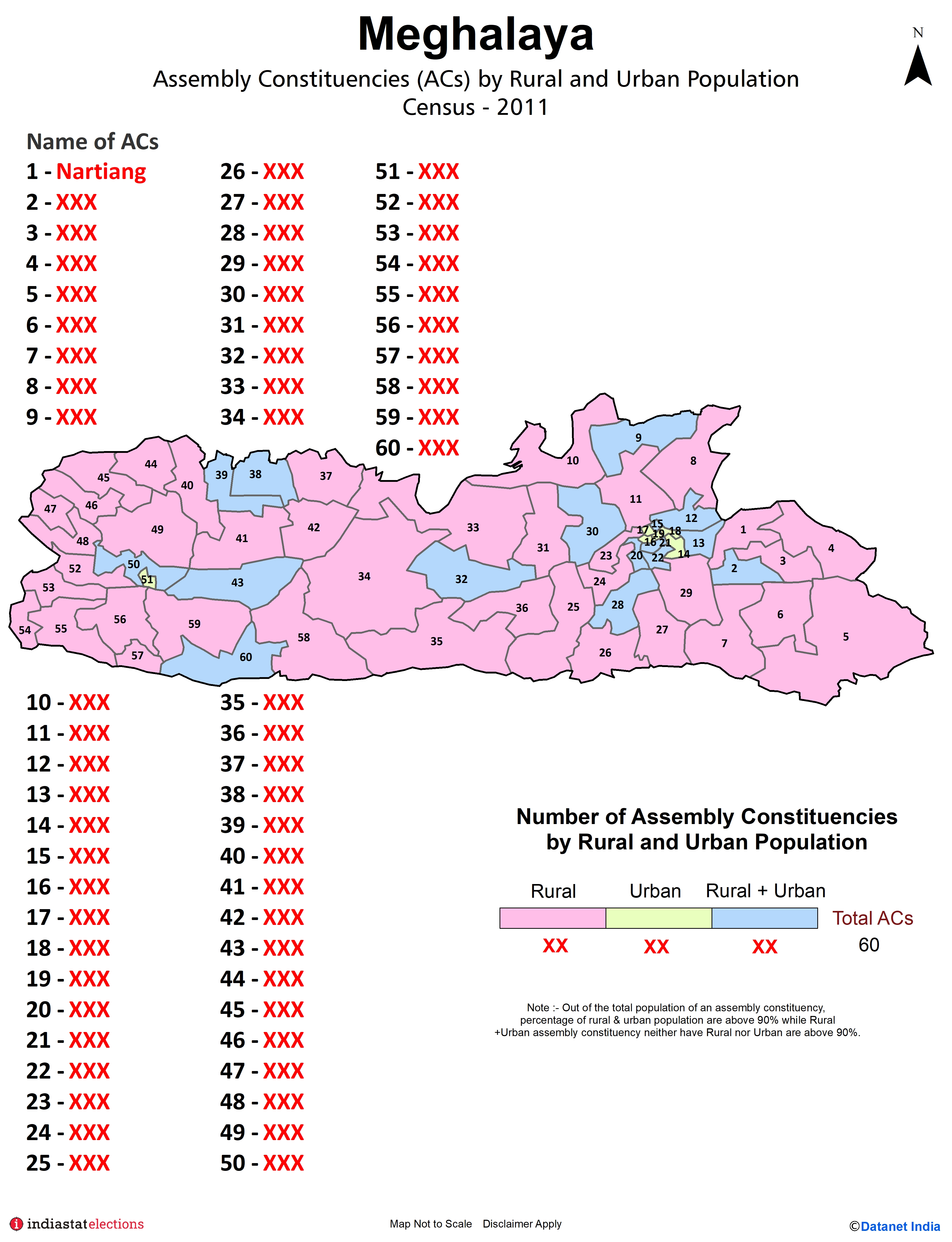 Assembly Constituencies (ACs) by Rural and Urban Population in Meghalaya - Census 2011