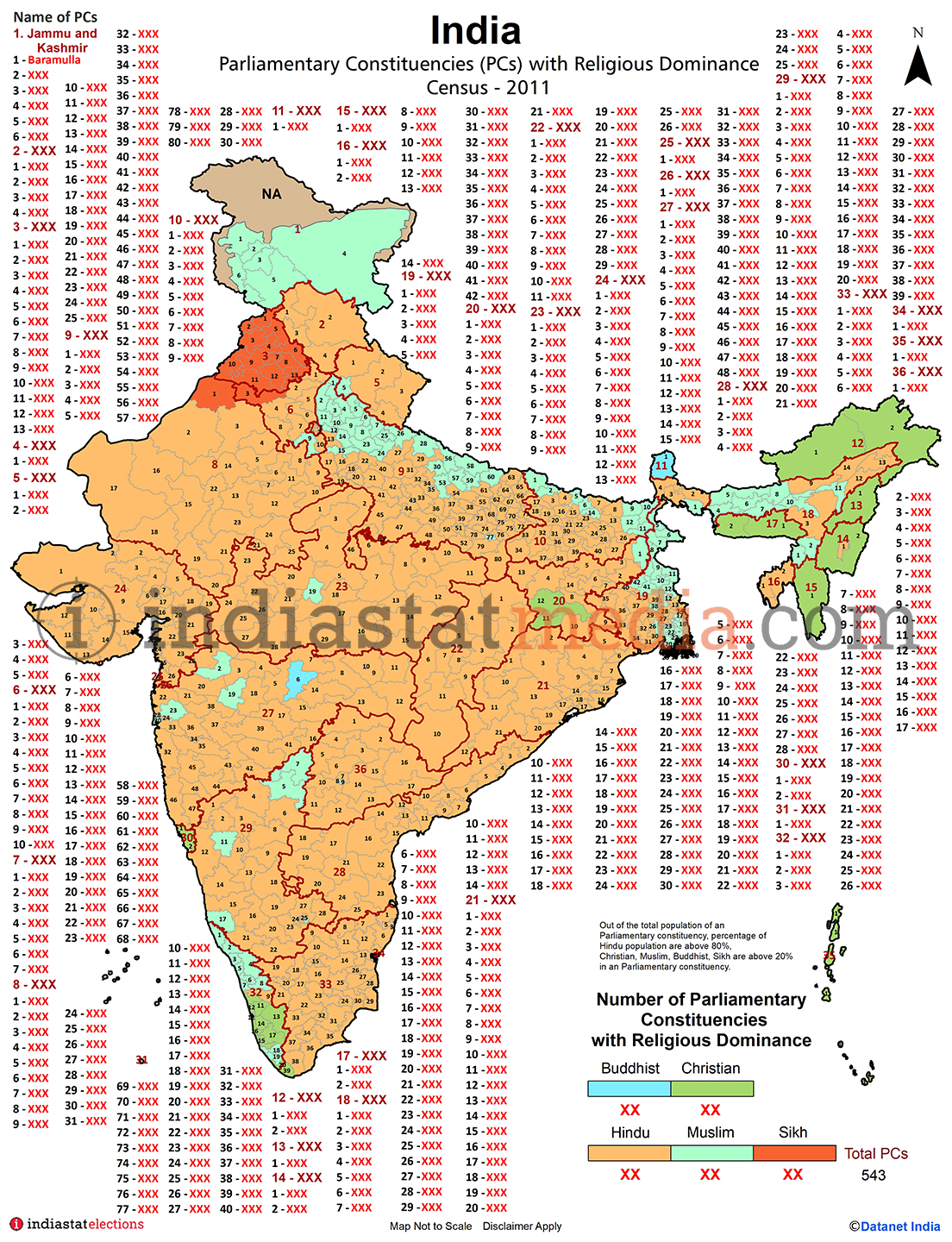 Parliamentary Constituencies with Religious Dominance in India - Census 2011