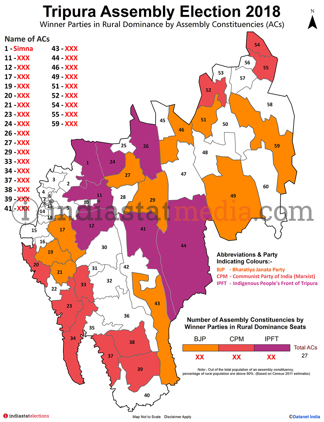 Winner Parties in Rural Dominance Constituencies in Tripura (Assembly Election - 2018)