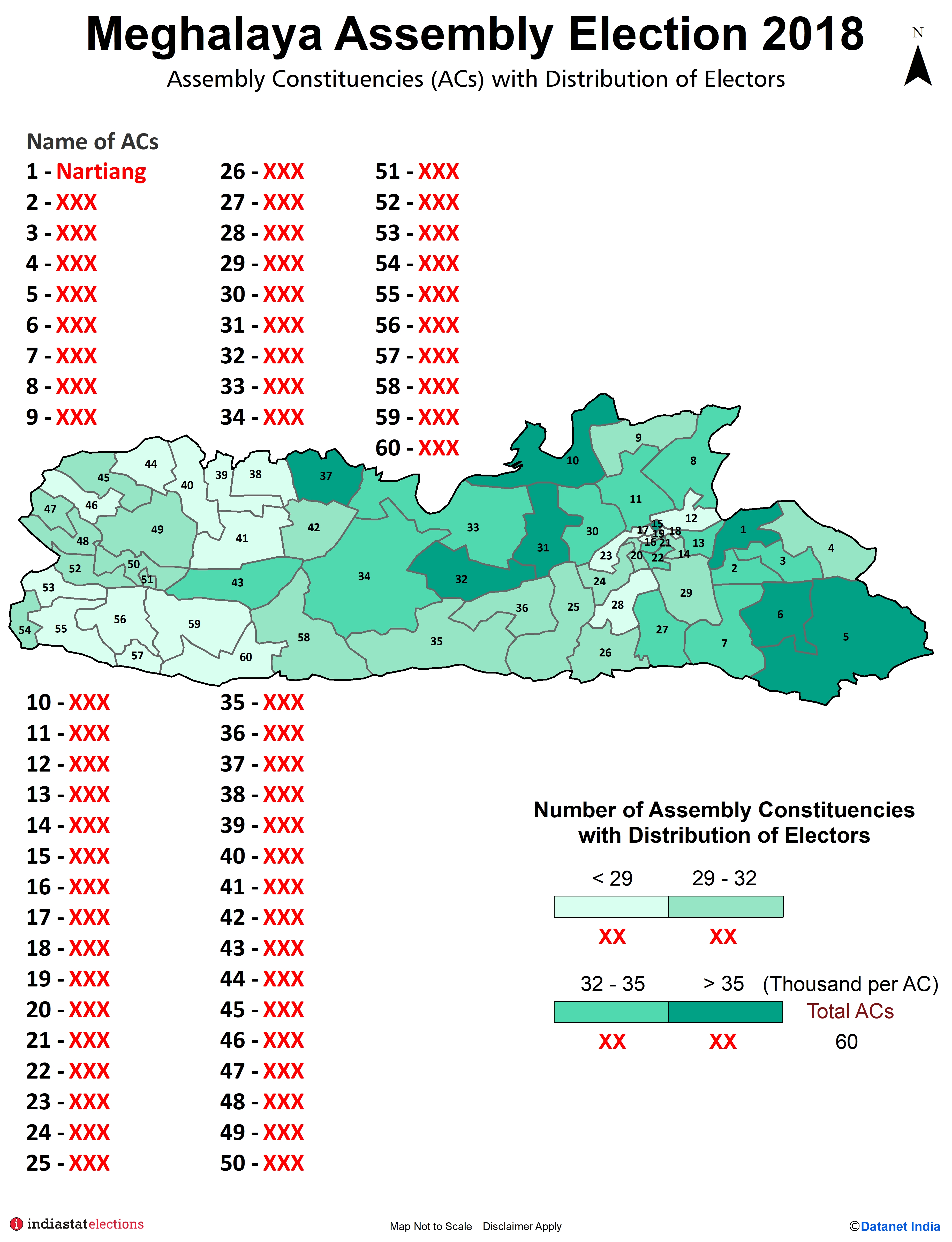 Assembly Constituencies (ACs) with Distribution of Electors in Meghalaya (Assembly Election - 2018)