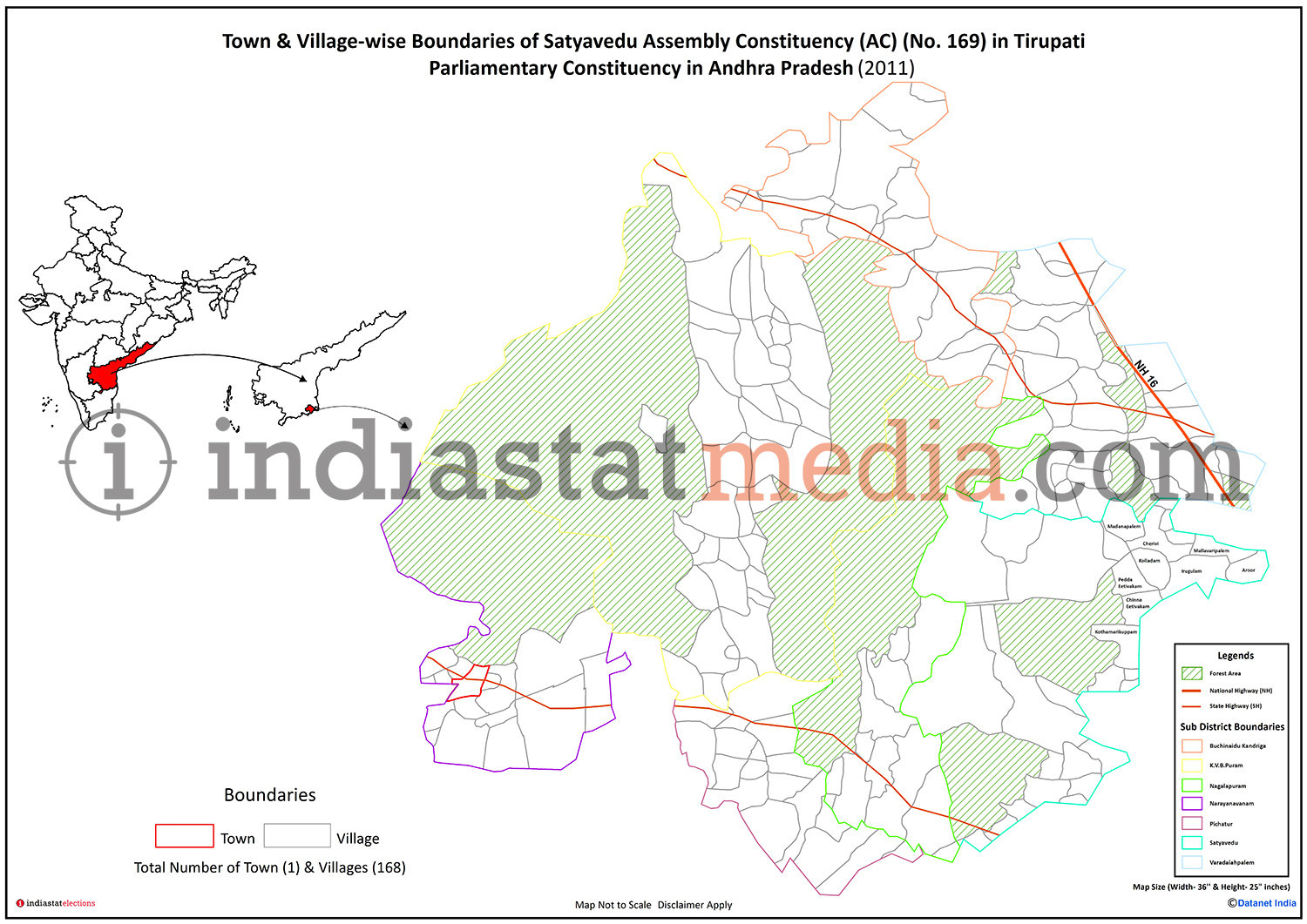 town and village-wise boundaries of satyavedu assembly constituency in Tirupati Andhra pradesh