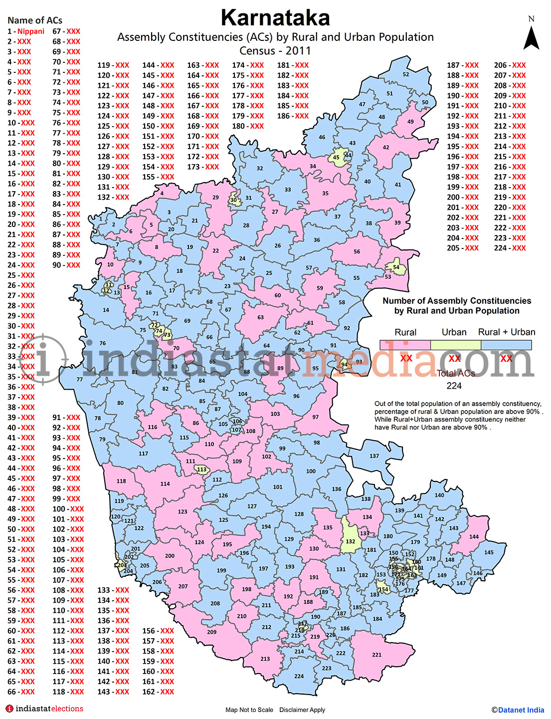 Assembly Constituencies (ACs) by Rural and Urban Population in Karnataka - Census 2011