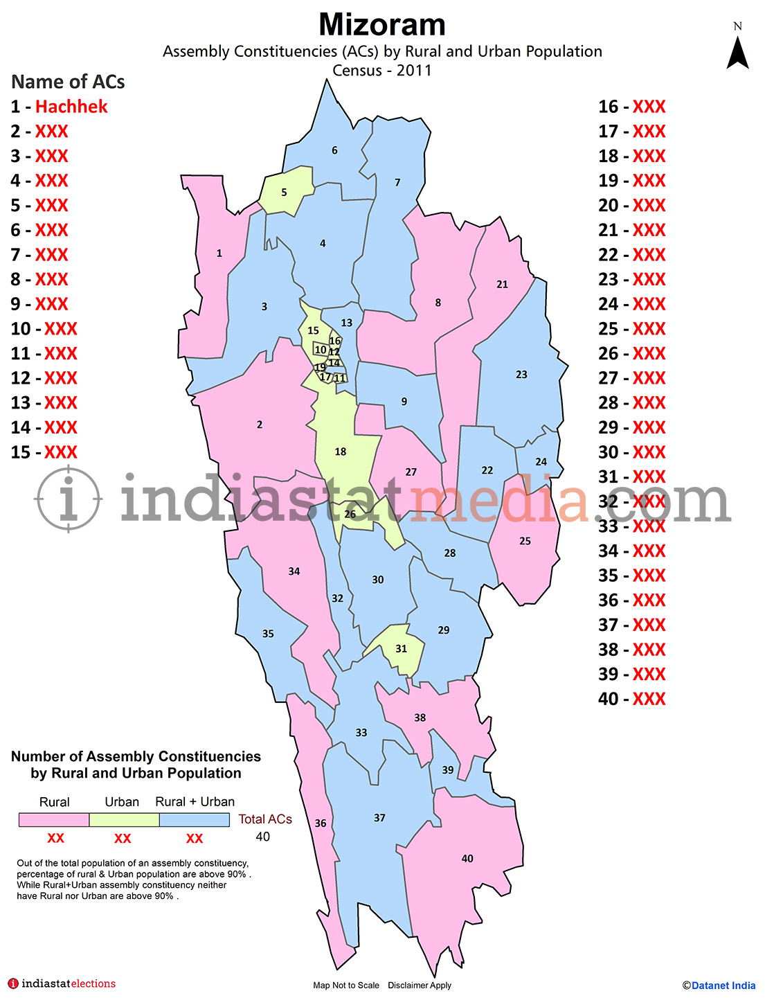 Assembly Constituencies (ACs) by Rural and Urban Population in Mizoram- Census 2011