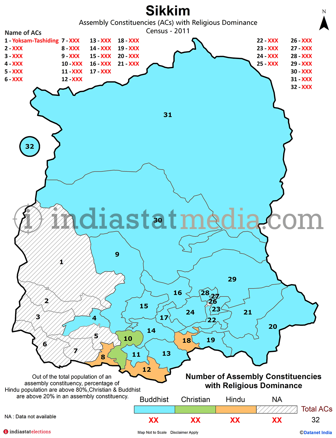 Assembly Constituencies (ACs) with Religious Dominance in Sikkim - Census 2011