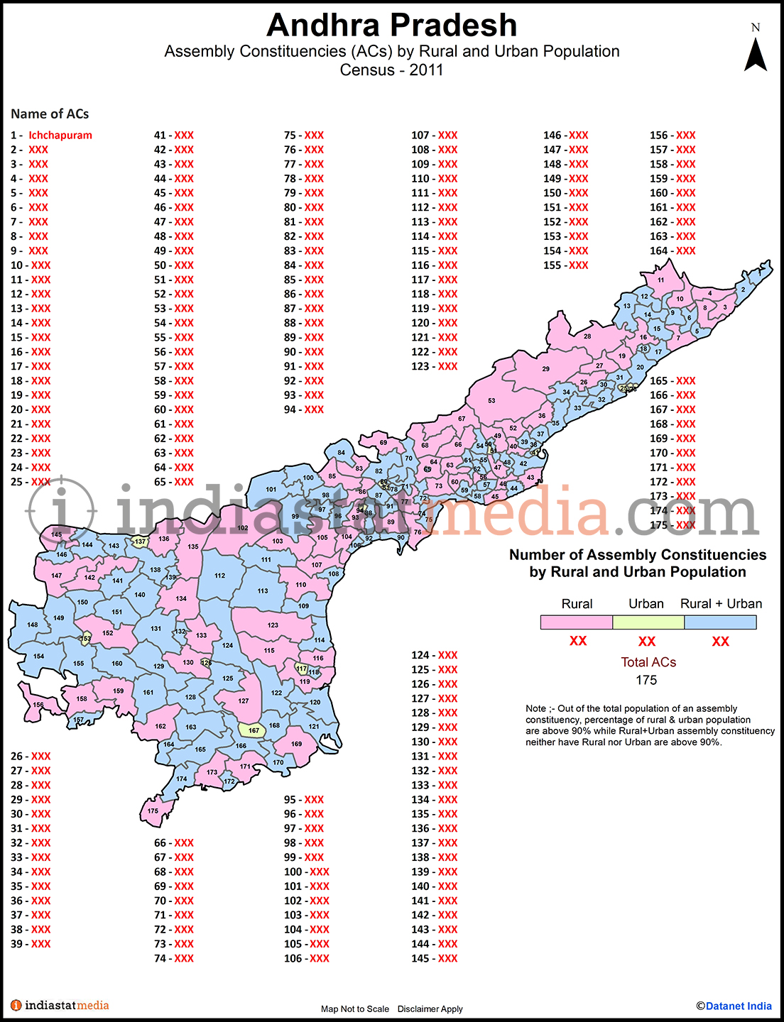 Assembly Constituencies by Rural and Urban Population in Andhra Pradesh - Census 2011