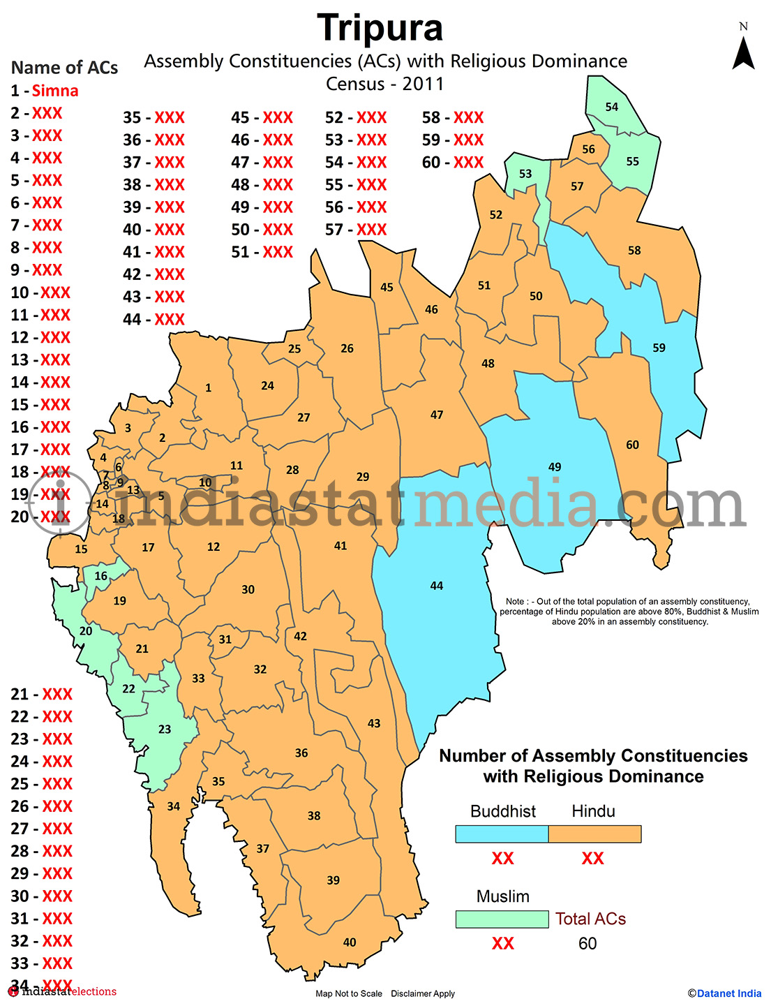 Assembly Constituencies (ACs) with Religious Dominance in Tripura - Census 2011