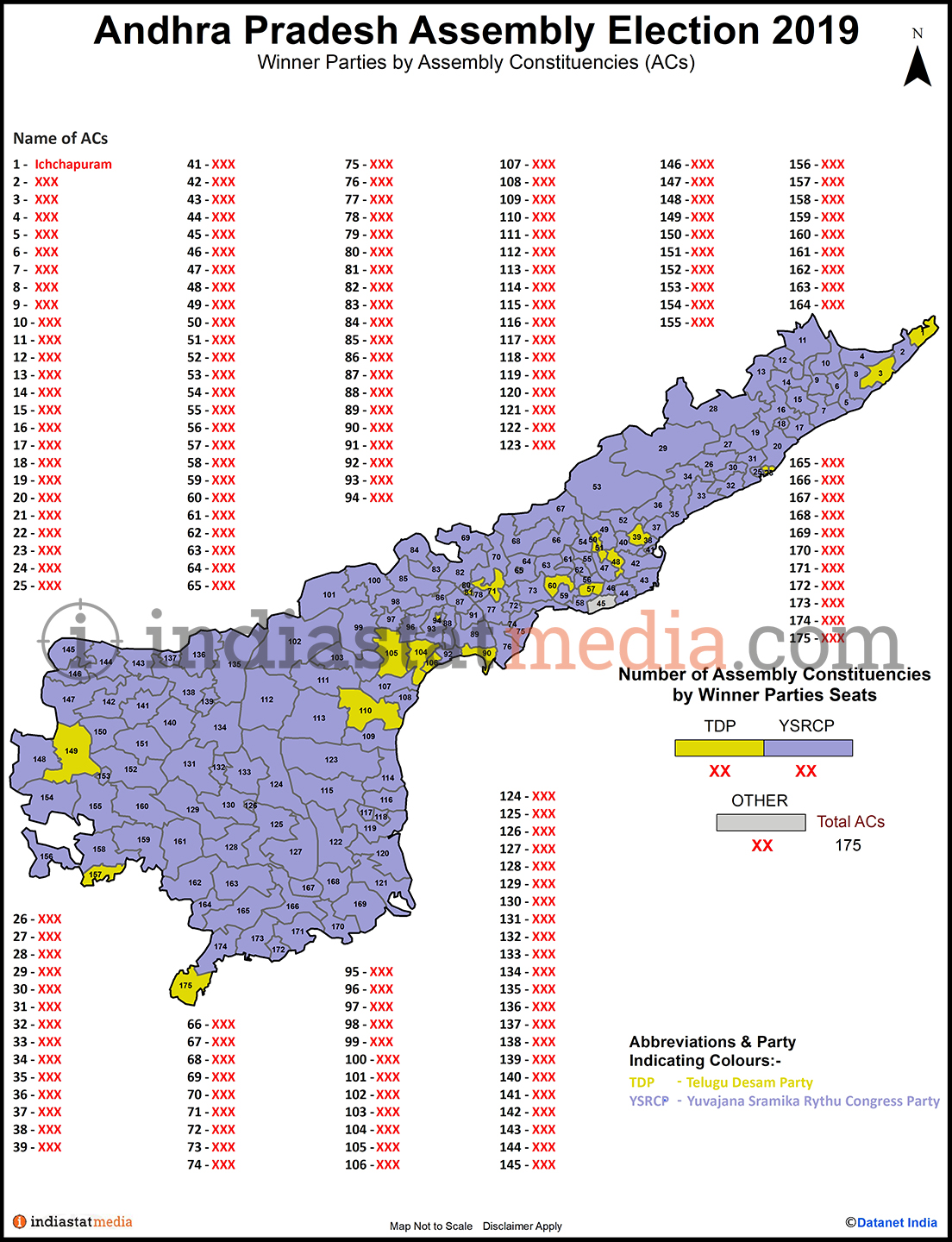 Winner Parties by Assembly Constituencies in Andhra Pradesh (Assembly Election - 2019)