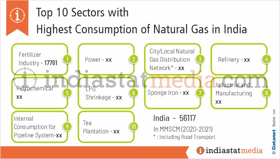 Top 10 Sectors with Highest Consumption of Natural Gas in India (2020-2021)