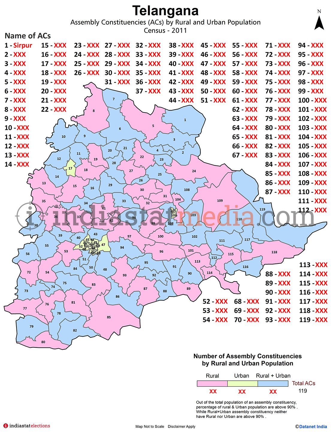 Assembly Constituencies (ACs) by Rural and Urban Population in Telangana- Census 2011