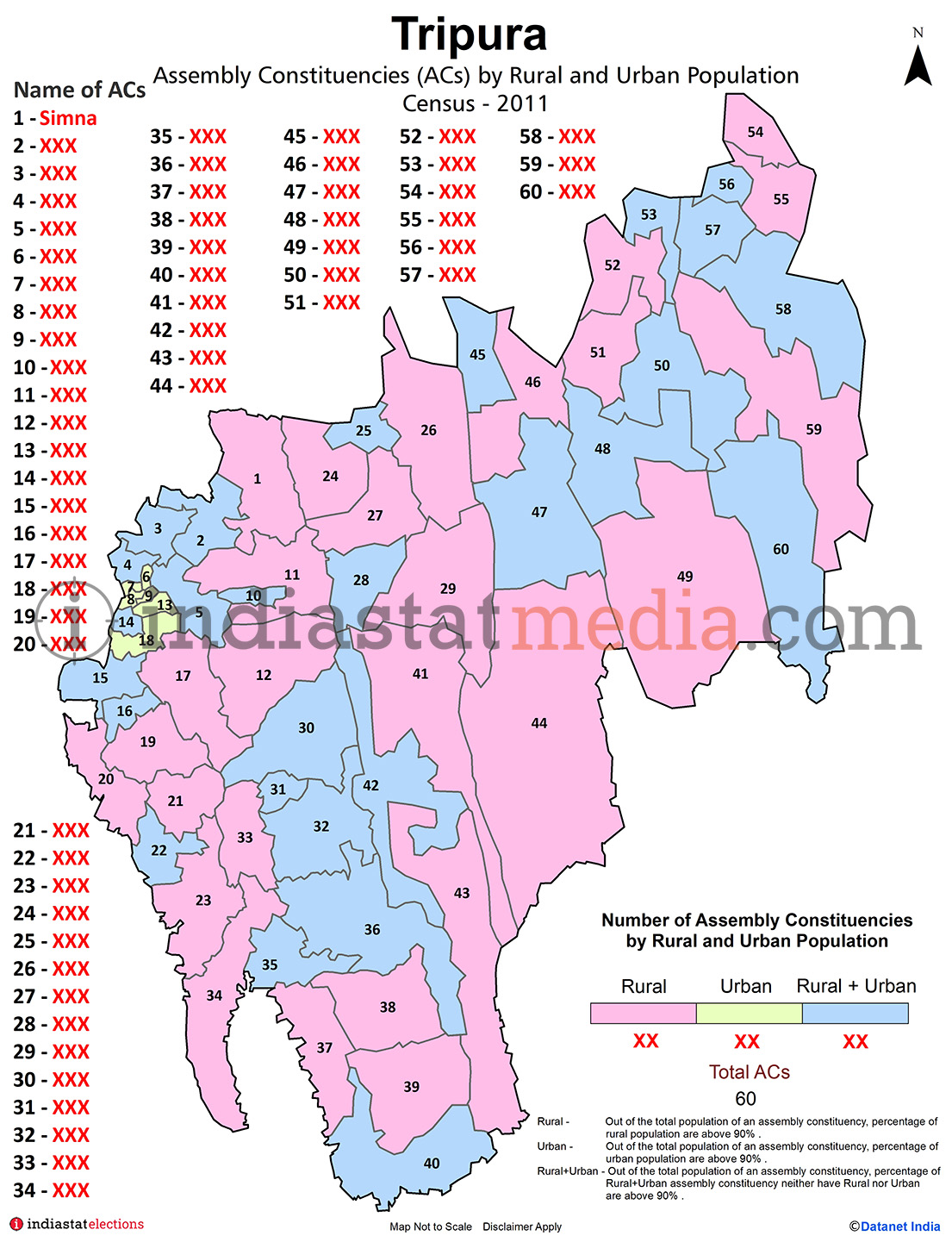Assembly Constituencies (ACs) by Rural and Urban Population in Tripura - Census 2011