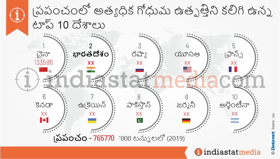 ప్రపంచంలో అత్యధిక గోధుమ ఉత్పత్తిని కలిగి ఉన్న టాప్ 10 దేశాలు (2019)