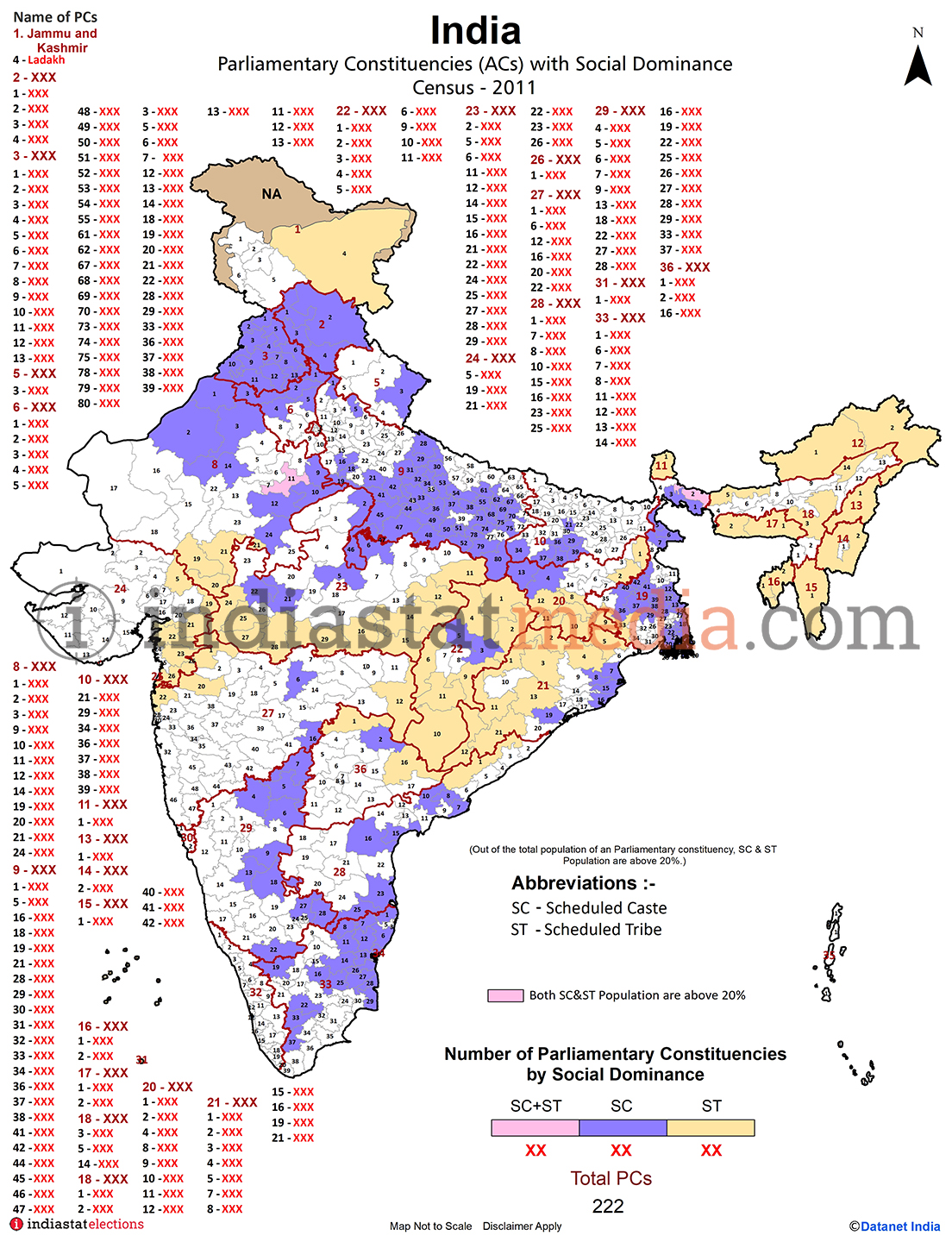 Parliamentary Constituencies with Social Dominance in India (Parliamentary Election - 2019)
