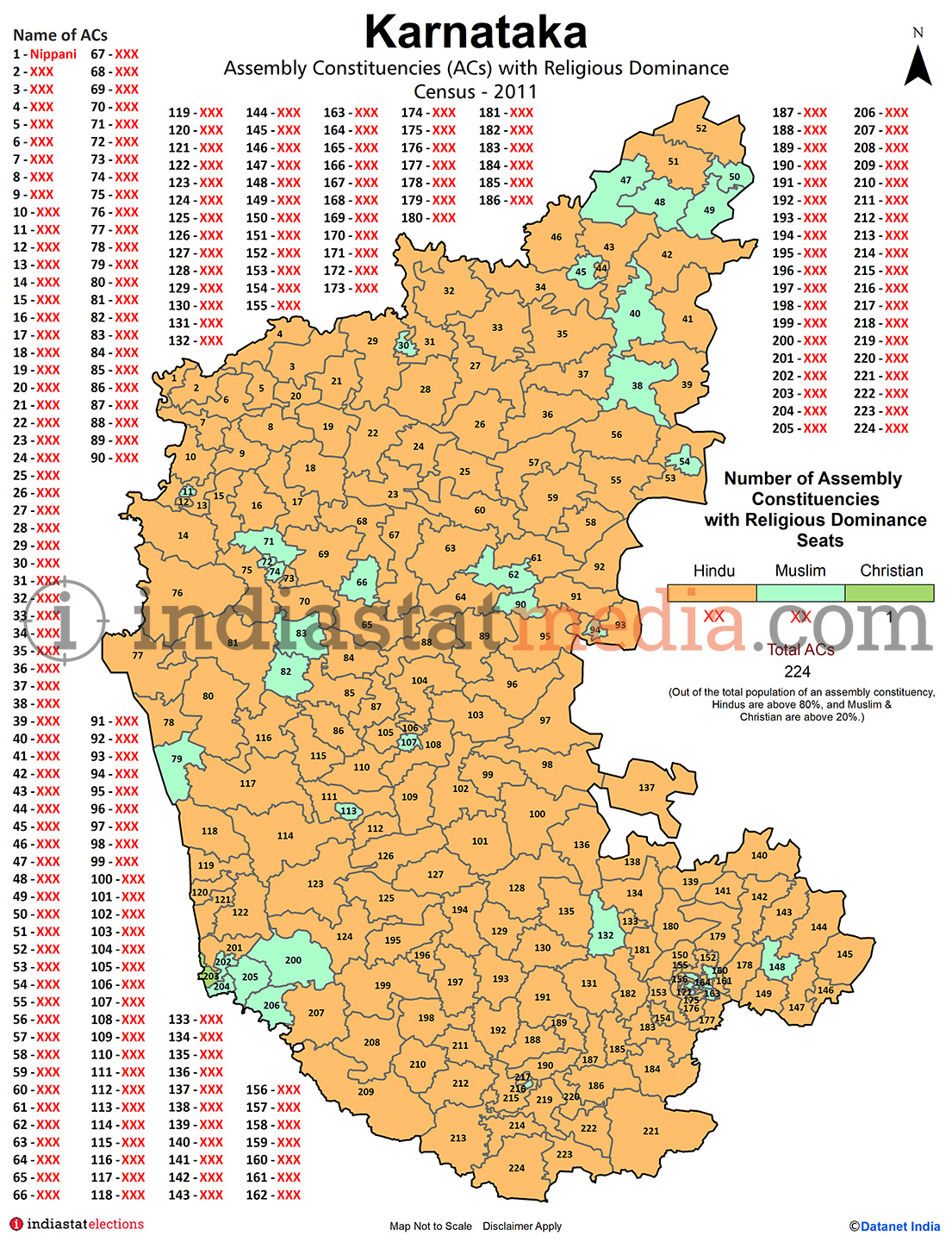Assembly Constituencies (ACs) with Religious Dominance in Karnataka - Census 2011