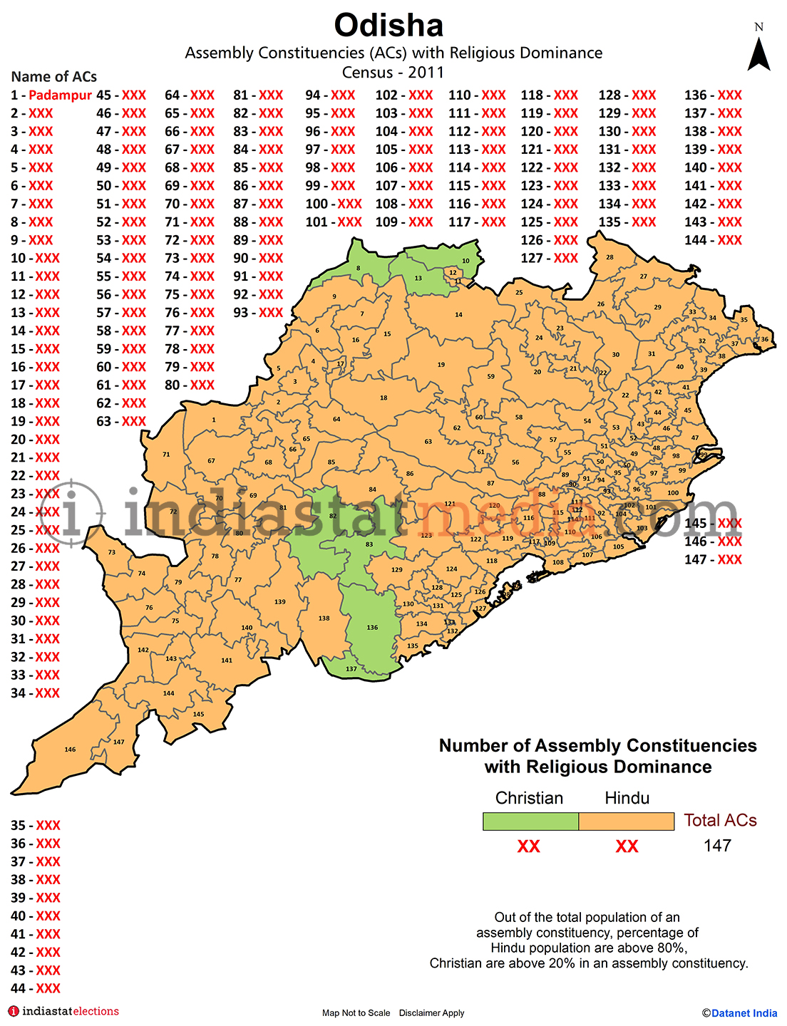Assembly Constituencies (ACs) with Religious Dominance in Odisha - Census 2011