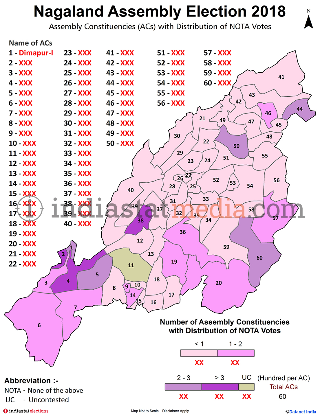 Distribution of NOTA Votes by Constituencies in Nagaland (Assembly Election - 2018)