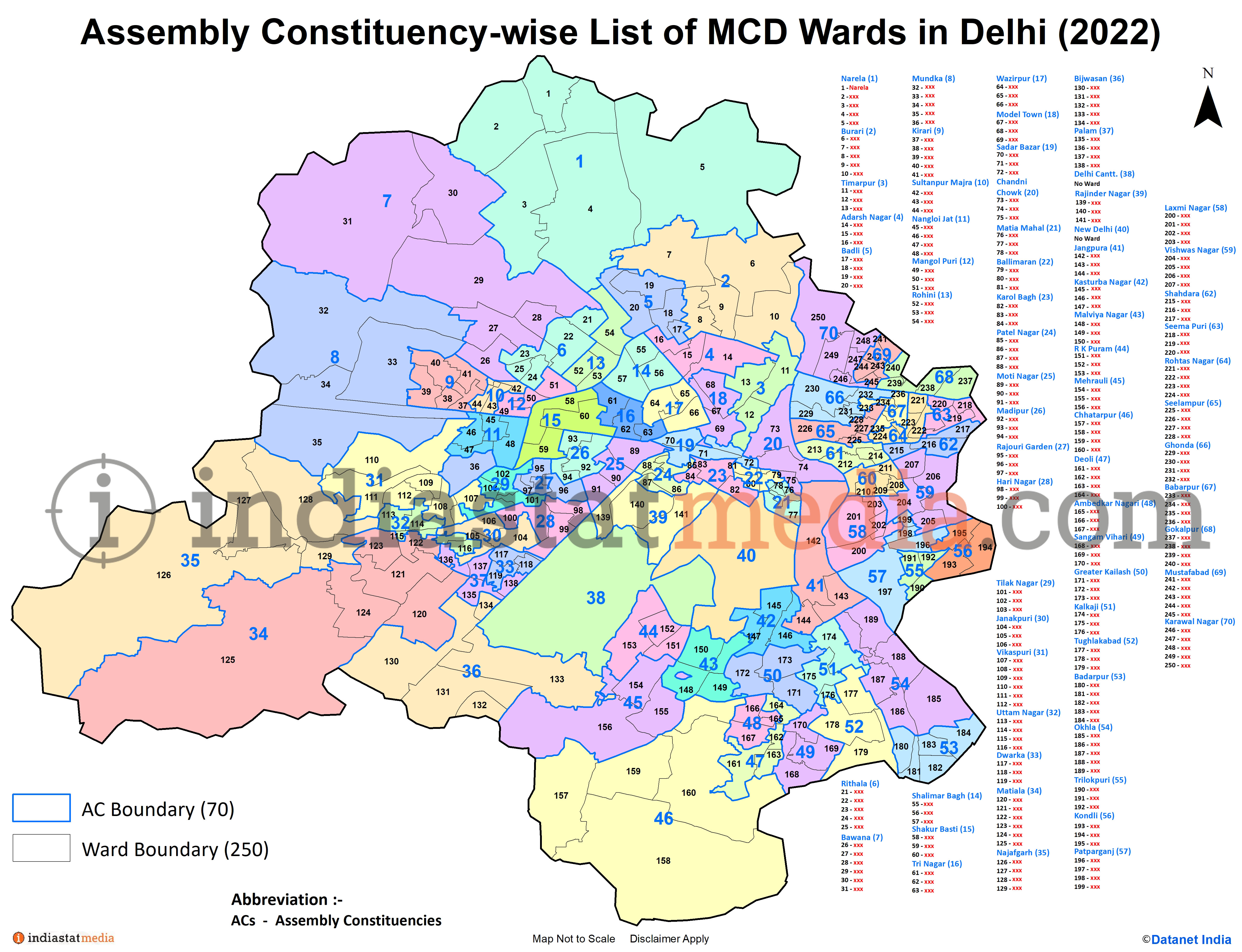 Assembly Constituency - wise List of MCD Wards in Delhi (2022)